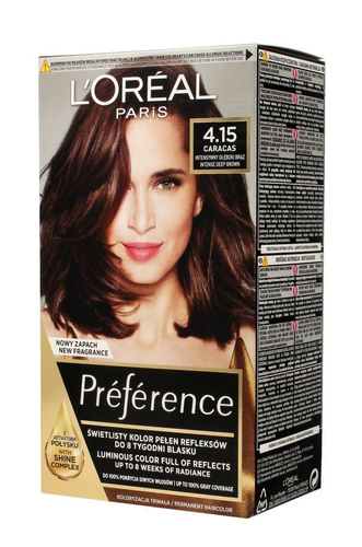 Loreal Preference Farba do włosów nr 4.15 Caracas - intensywny głęboki brąz 