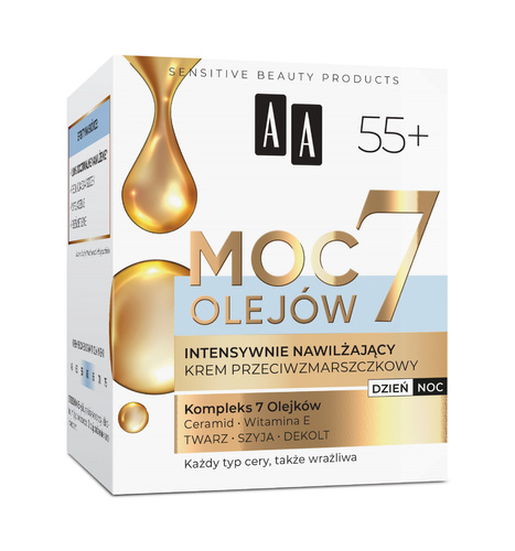 AA Moc 7 Olejów 55+ Krem przeciwzmarszczkowy Intensywnie nawilżający 50 ml