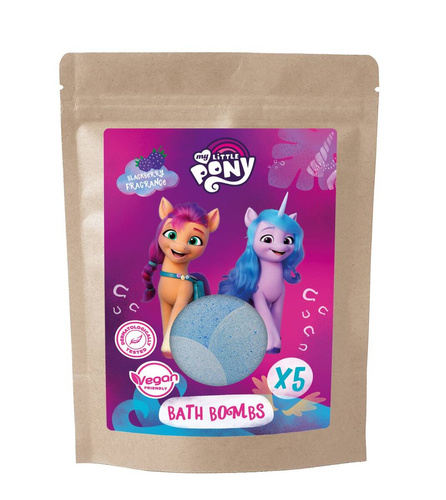 KIDS My Little Pony Kule koloryzujące do kąpieli jeżyna, malina 5 x 50g