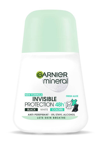 Garnier Mineral Dezodorant roll-on Invisible Protection 48h Fresh Aloe - Black,White,Colors   50ml