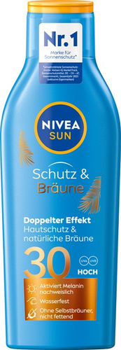 NIVEA SUN Balsam do opalania SPF30 200 ml - Protect & Bronze, aktywujący naturalną opaleniznę