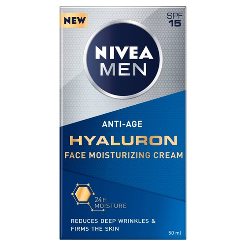 NIVEA MEN Krem przeciwzmarszczkowy Anti-Age Hyaluron SPF15  50ml