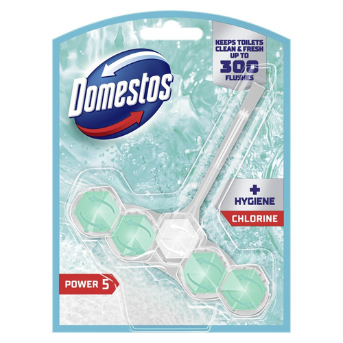 DOMESTOS Power 5 Chlorine - Kostka wybielająca do WC 50 g