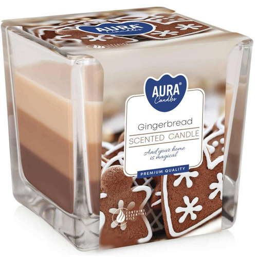 Aura świeca trójkolorowa Pierniczki SNK80-346