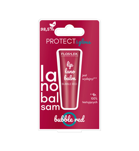 FLOSLEK Lanobalsam do ust Bubble Red 12 g - Balsam do ust