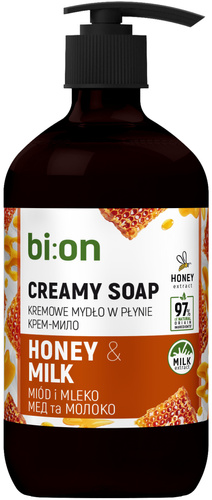 BIO NATURELL Kremowe mydło w płynie z pompką Miód i Mleko 473 ml