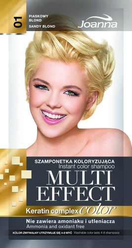 Joanna Multi Effect Color Keratin Complex Szamponetka 01 Piaskowy blond  35g