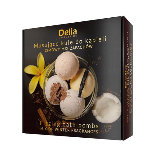DELIA Musujące kule do kąpieli - Zimowy mix zapachów 4 x 100g