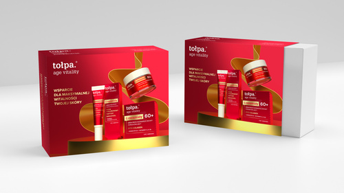 TOŁPA Zestaw prezentowy Age vitality 4 ceramidy 60+ (Krem do twarzy przeciwzmarszczkowy 50ml + Krem pod oczy przeciwzmarszczkowy 15ml)