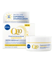 Nivea Q10 Przeciwzmarszczkowy Nawilżający Krem na dzień SPF30 - Ujędrnienie 50ml