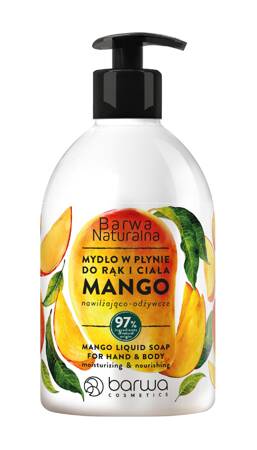 BARWA Naturalna Mydło w płynie do rąk i ciała nawilżająco-odżywcze Mango 500 ml