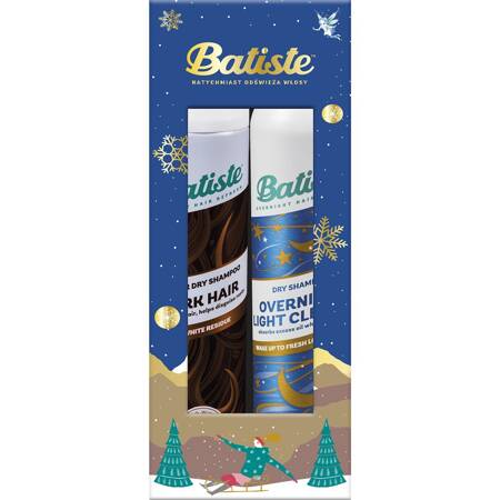 BATISTE Zestaw świąteczny (suchy szampon Dark Hair 200ml+Overnight Light Cleanse 200ml)