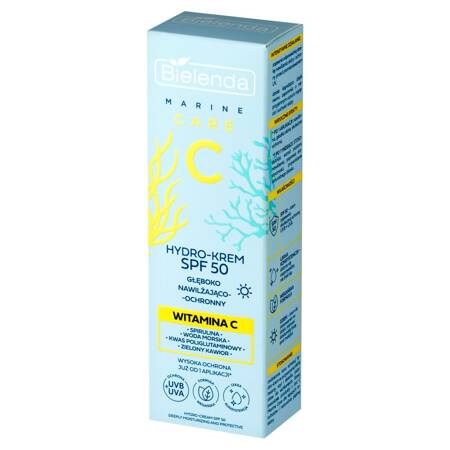 BIELENDA Marine Care C Hydro-krem SPF50 głęboko nawilżająco ochronny na dzień - Witamina C 40 ml