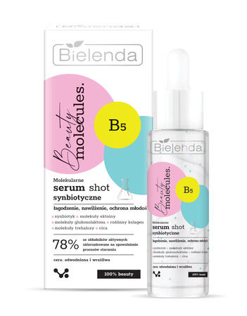 Bielenda Beauty Molecules.Molekularne Serum Shot synbiotyczne - do cery wrażliwej i odwodnionej 30ml