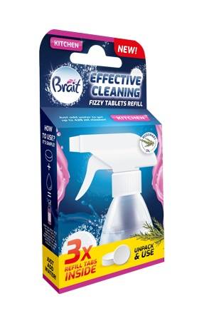 Brait Effective Cleaning Tabletki do czyszczenia kuchni (wkłady do butelki)-3szt