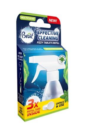 Brait Effective Cleaning Tabletki do czyszczenia różnych powierzchni (wkłady do butelki)-3szt