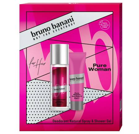 Bruno Banani Zestaw prezentowy Pure Woman (dezodorant atomizer 75ml+żel pod prysznic 50ml)
