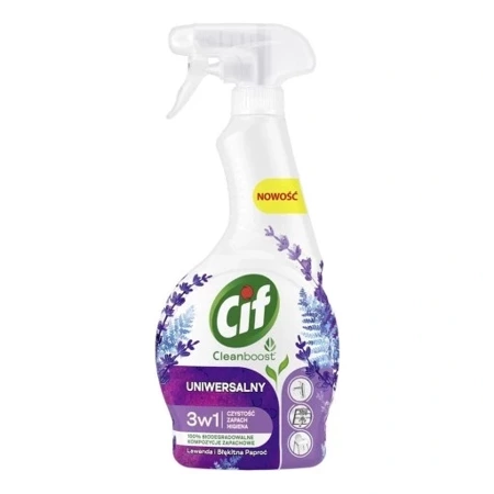 CIF Cleanboost 3W1 Uniwersalny spray do czyszczenia Lawenda i Błękitna Paproć 500 ml