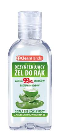 CLEAN HANDS Żel dezynfekujący do rąk - z Aloesem i Prowitaminą B5 50 ml