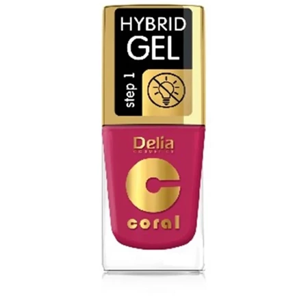 DELIA COSMETICS Coral Hybrid Gel Lakier hybrydowy do paznokci nr 103Juicy Raspberry 11ml