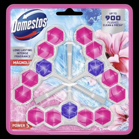 DOMESTOS Kostka toaletowa Power 5 Magnolia 3 x 50 g