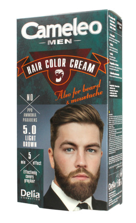 Delia Cosmetics Cameleo Men Krem koloryzujący do włosów,brody i wąsów nr 5.0 Light Brown