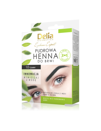 Delia Cosmetics Henna do brwi pudrowa 1.0 czarna 4g