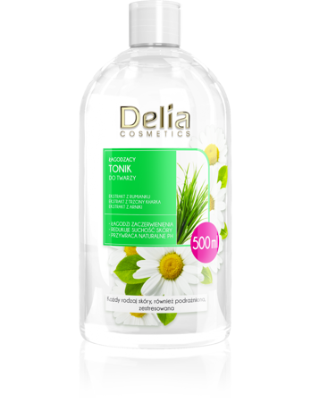 Delia Cosmetics Łagodzący Tonik do twarzy z extraktem z rumianku 500ml