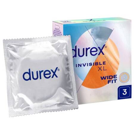 Durex Invisible XL Wide Fit Prezerwatywy 3 szt.