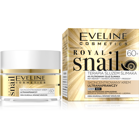 Eveline Royal Snail 60+ Skoncentrowany Krem ultranaprawczy na dzień i noc  50ml