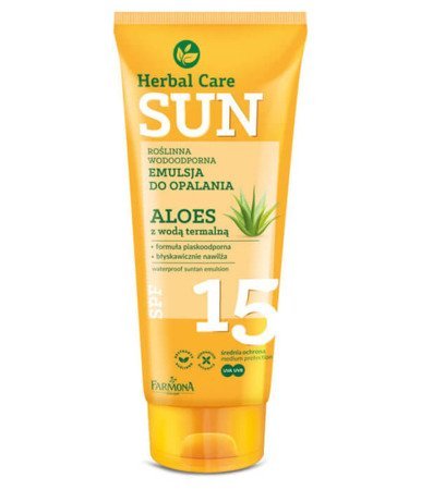 Farmona Herbal Care Sun Emulsja do opalania wodoodporna SPF15  Aloes z wodą termalną 150ml