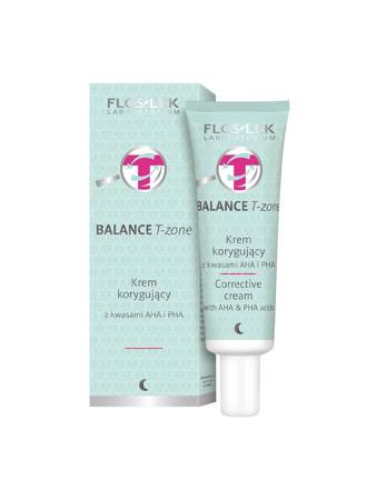 Floslek Balance T-Zone Krem korygujący z kwasami AHA i PHA na noc do cery mieszanej  50ml