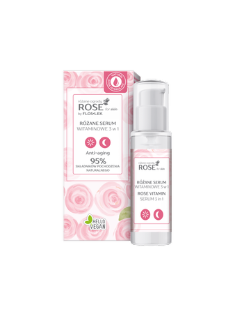 Floslek Rose for Skin Różane Serum witaminowe 3w1 na dzień i noc  30ml