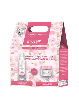 Floslek Zestaw prezentowy Rose (woda tonizująca 95ml+krem na dzień 50ml)