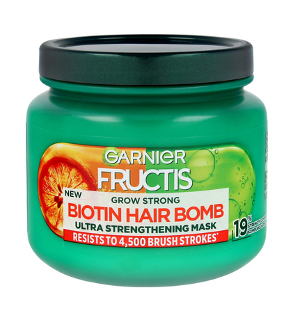 GARNIER Fructis Grow Strong Ultra Wzmacniająca Maska do włosów Biotin Hair Bomb 320ml