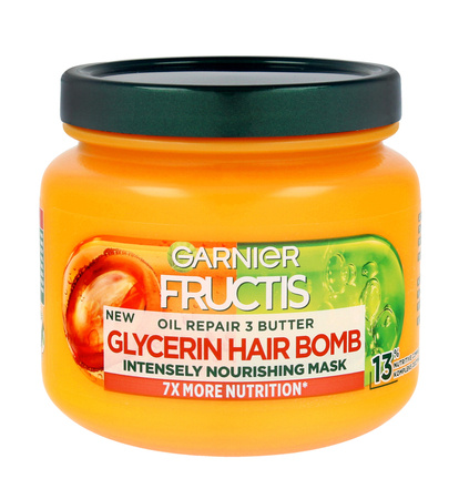 GARNIER Fructis Oil Repair 3 Butter Intensywnie Odżywiająca Maska do włosów Glycerin Hair Bomb 320ml