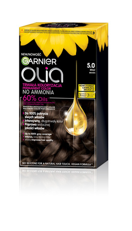 GARNIER Olia Farba do włosów nr 5.0 Brown - Brąz