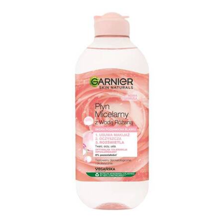 Garnier Skin Naturals Płyn micelarny z Wodą Różaną - cera pozbawiona blasku  400ml