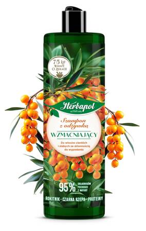 HERBAPOL Szampon z odżywką wzmacniający Rokitnik + Czarna Rzepa + Proteiny 400 ml