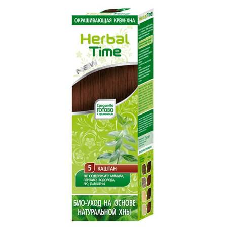 Herbal Time Henna do włosów naturalna 5 Kasztan