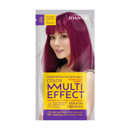 Joanna Multi Effect Color Keratin Complex Szamponetka 04 Malinowa Czerwień  35g