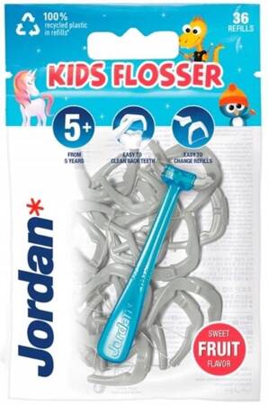 Jordan Kids Flosser Nici dentystyczne dla dzieci 5+ 36 szt