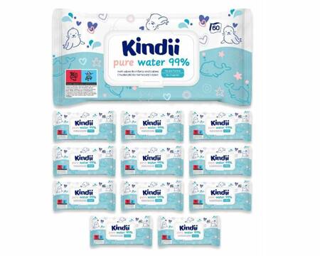 Kindii Pure Water 99% Chusteczki Wodne 12x 60 szt.