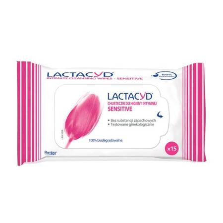 Lactacyd Sensitive Chusteczki do higieny intymnej 15 szt.