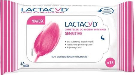 Lactacyd Sensitive Chusteczki do higieny intymnej -15szt