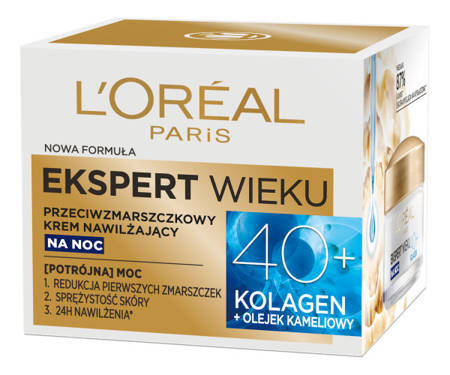 Loreal Ekspert Wieku 40+ Przeciwzmarszczkowy Krem nawilżający na noc 50ml