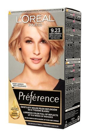 Loreal Farba Recital Preference 9.23 Bardzo Jasny Blond Opalizująco Złocisty