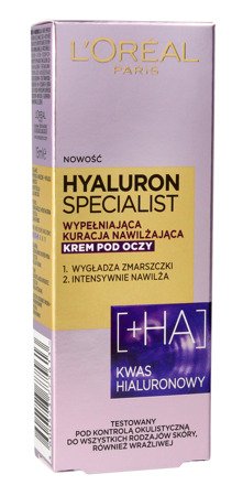 Loreal Hyaluron Specjalist Krem-kuracja nawilżająco wygładzający pod oczy 15ml