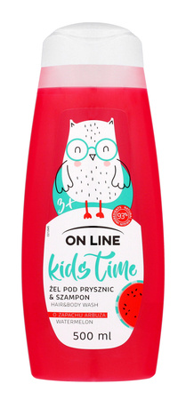 On Line Kids Time Żel pod prysznic i szampon 2w1 dla dzieci - zapach arbuza  500ml