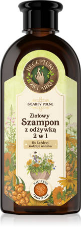 RECEPTURY ZIELARKI Skarby Polne Ziołowy Szampon z odżywką 2w1 do każdego rodzaju włosów 350ml